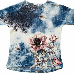 Via Vitale Made In Italy Over Size 3/4 Sleeve Top​​​​​​​​​​​​